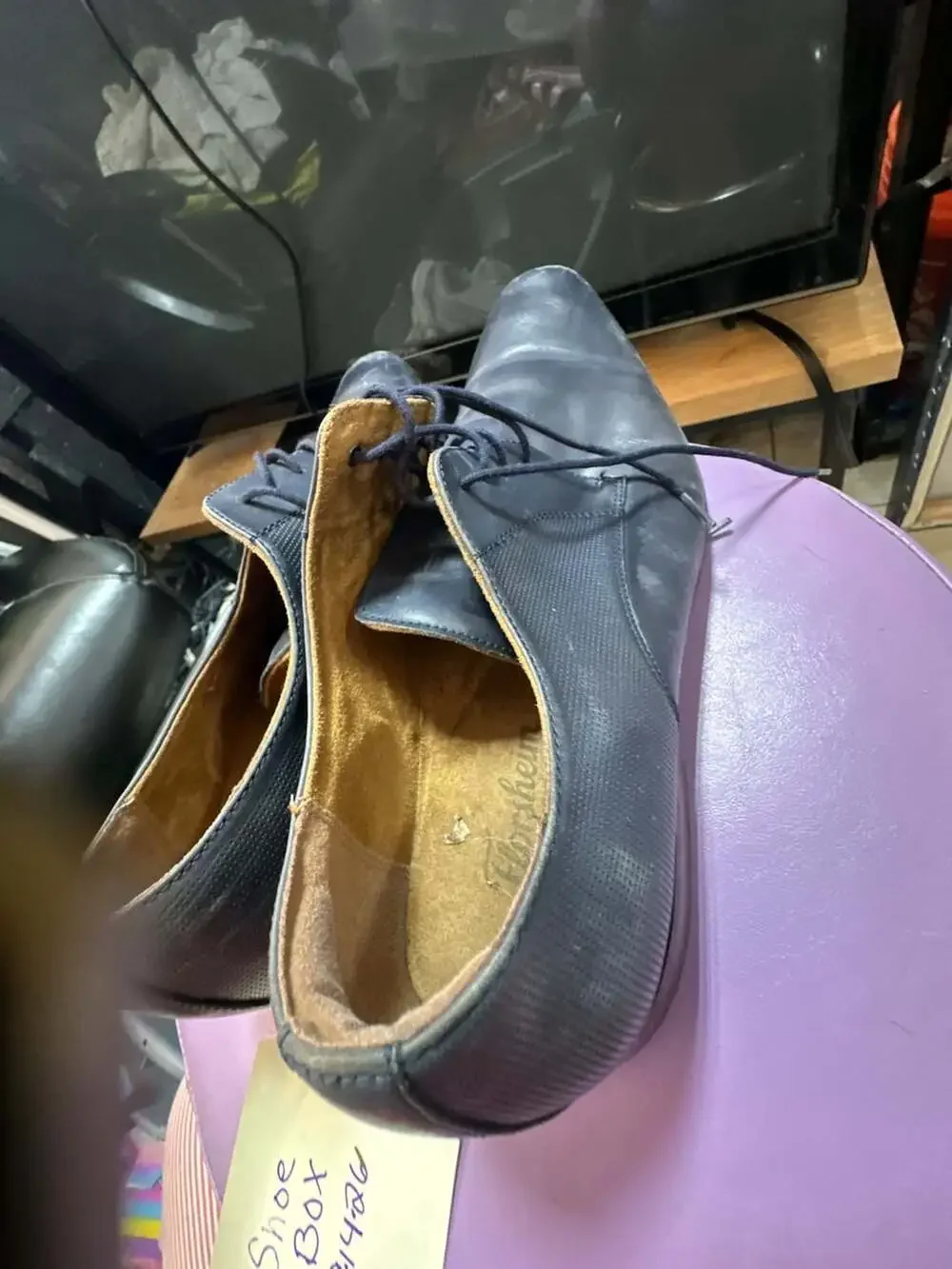 Florsheim Postino Plain Toe Oxford Blue Leather Shoes